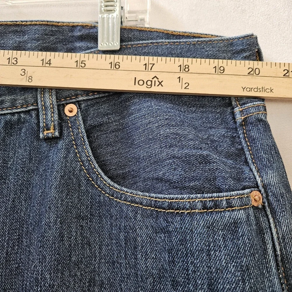 Levi's 501 Jeans Mens 40x29 Blue Denim Straight Leg Button Fly Dark Wash Classic